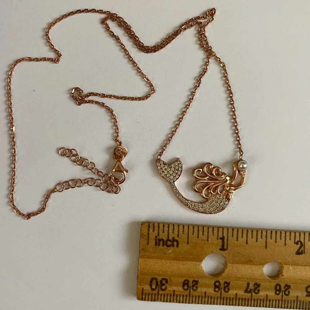 🧜‍♀️Mermaid 925 silver pearl necklace 14k rose gold plated